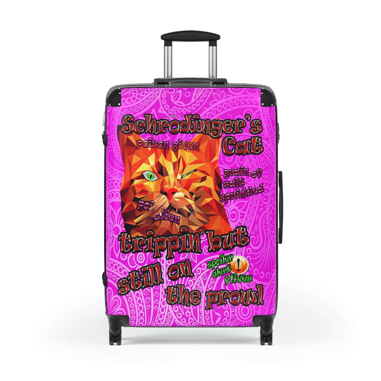 schrodinger's cat - Suitcase (pink swirl)