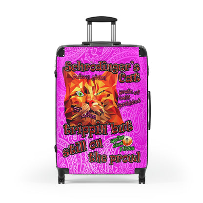 schrodinger's cat - Suitcase (pink swirl)