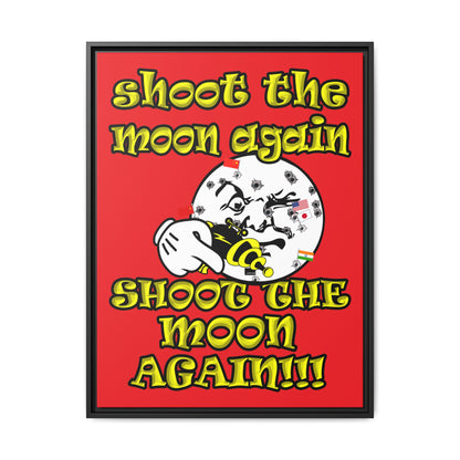shoot the moon again - framed canvas art (red)