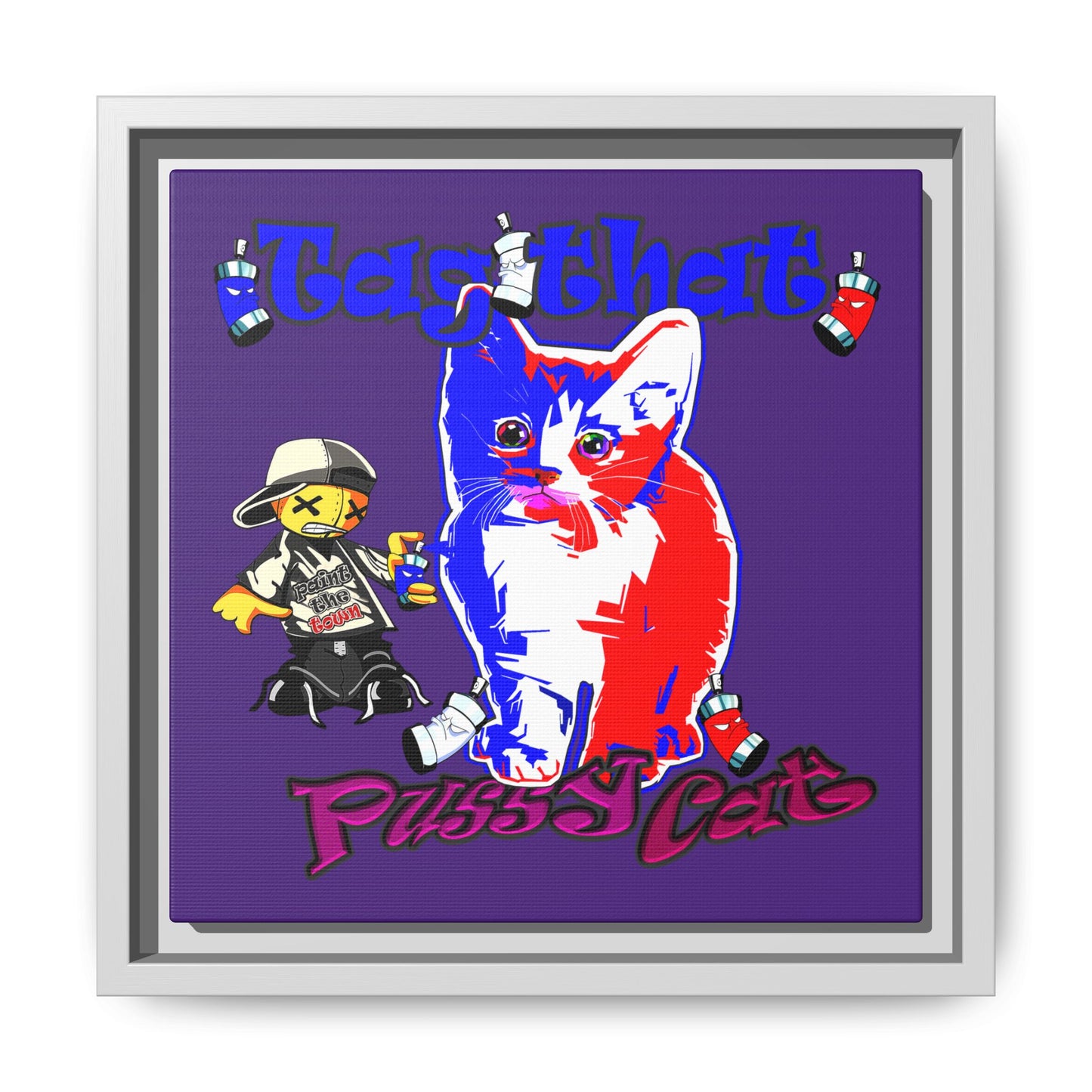 tag that - framed canvas art (purple)