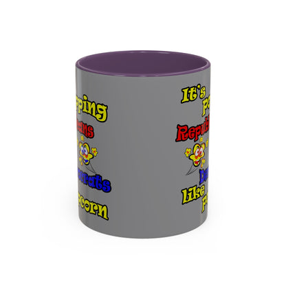 popping like popcorn - Accent Mug (grey)