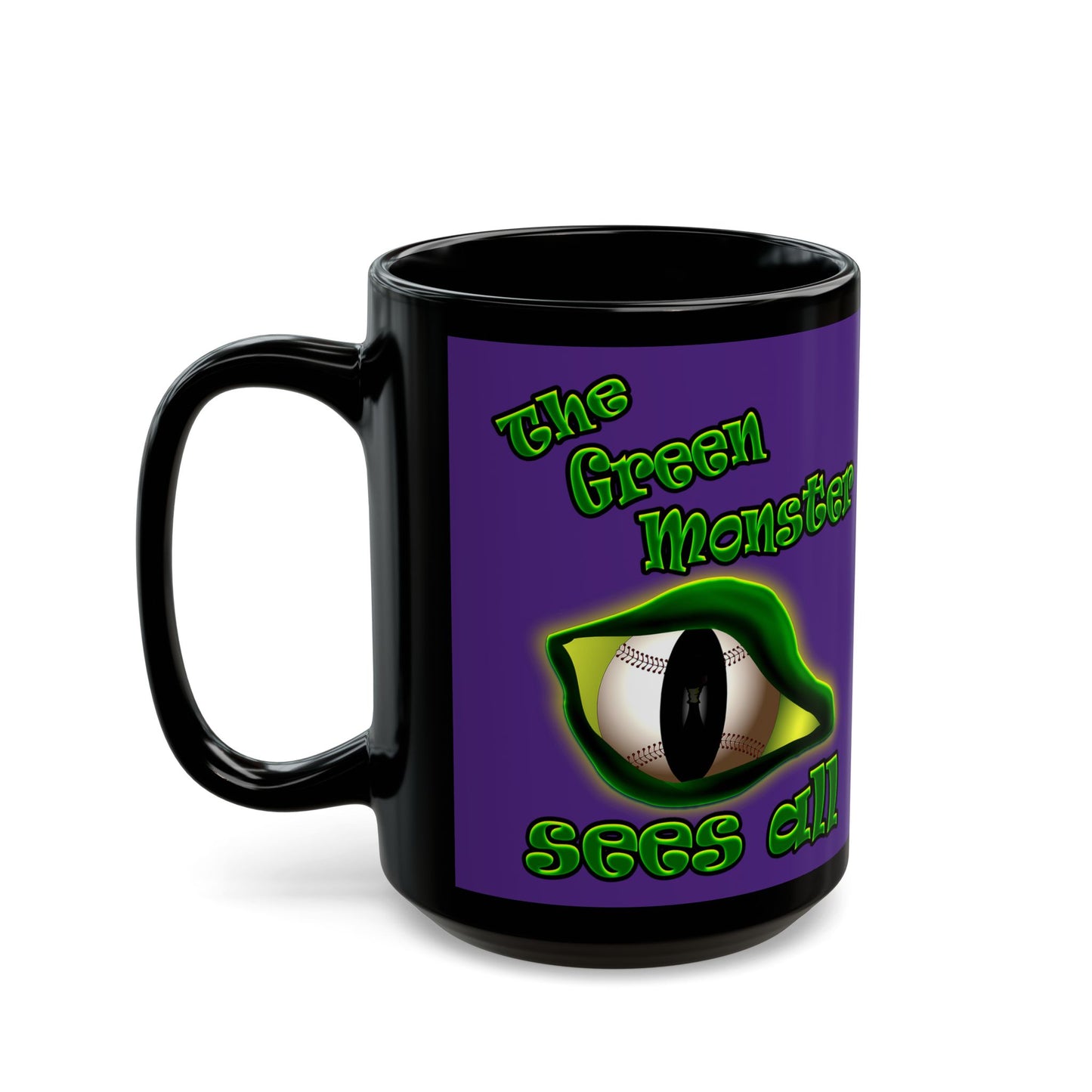 green monster - Black Mug (purple)