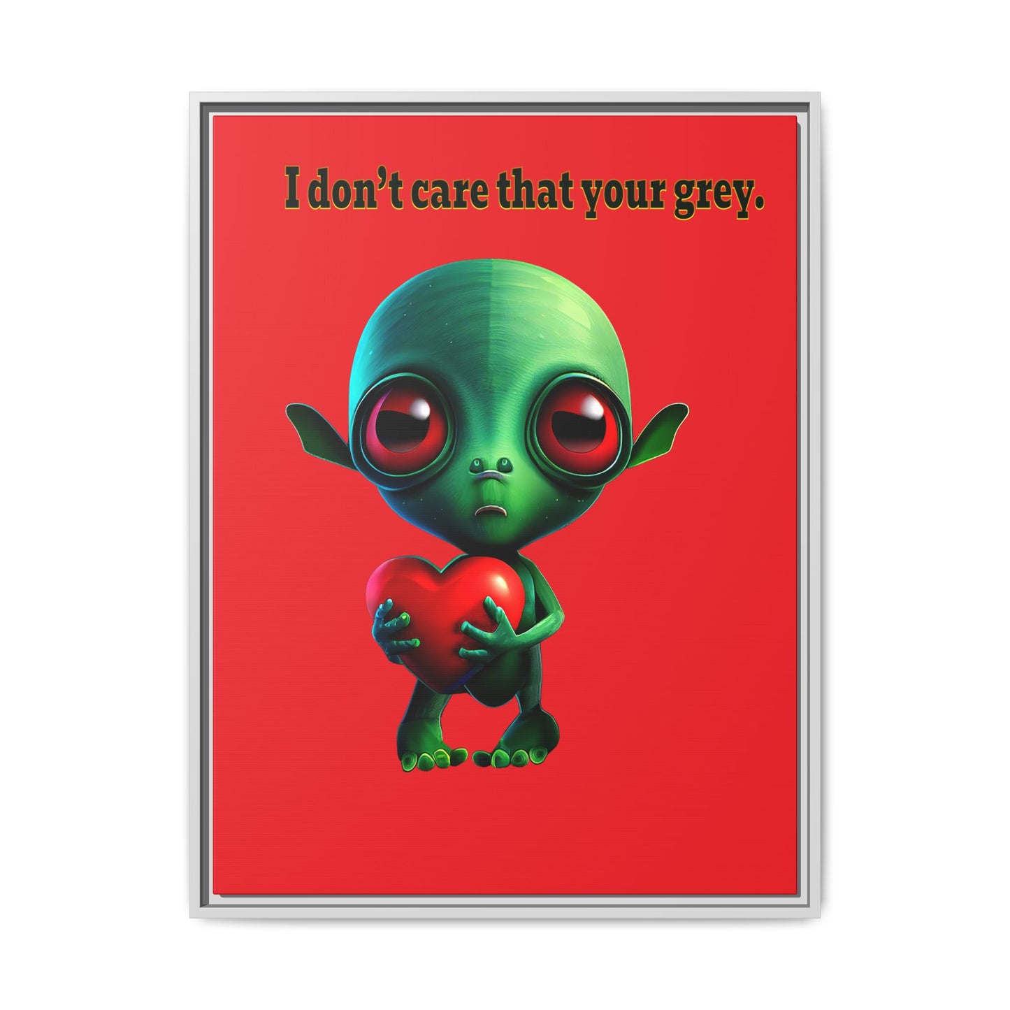 I don't care that your grey - framed canvas art (red)