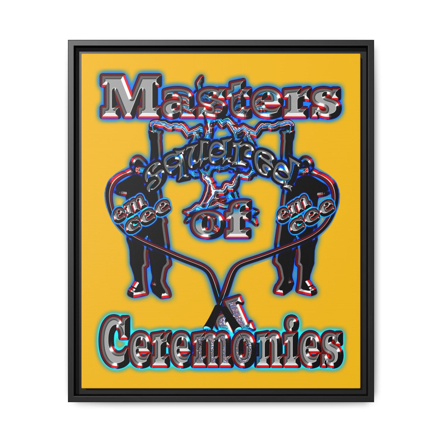 em cee squared - framed canvas art (yellow)