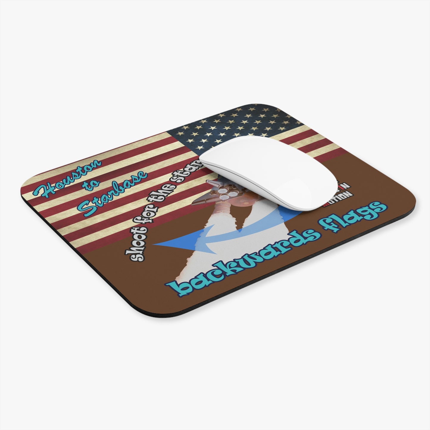 shoot for the stars - Mouse Pad (Rectangle) - (brown)
