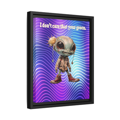 I don't care that your green - framed canvas art (purple wave)