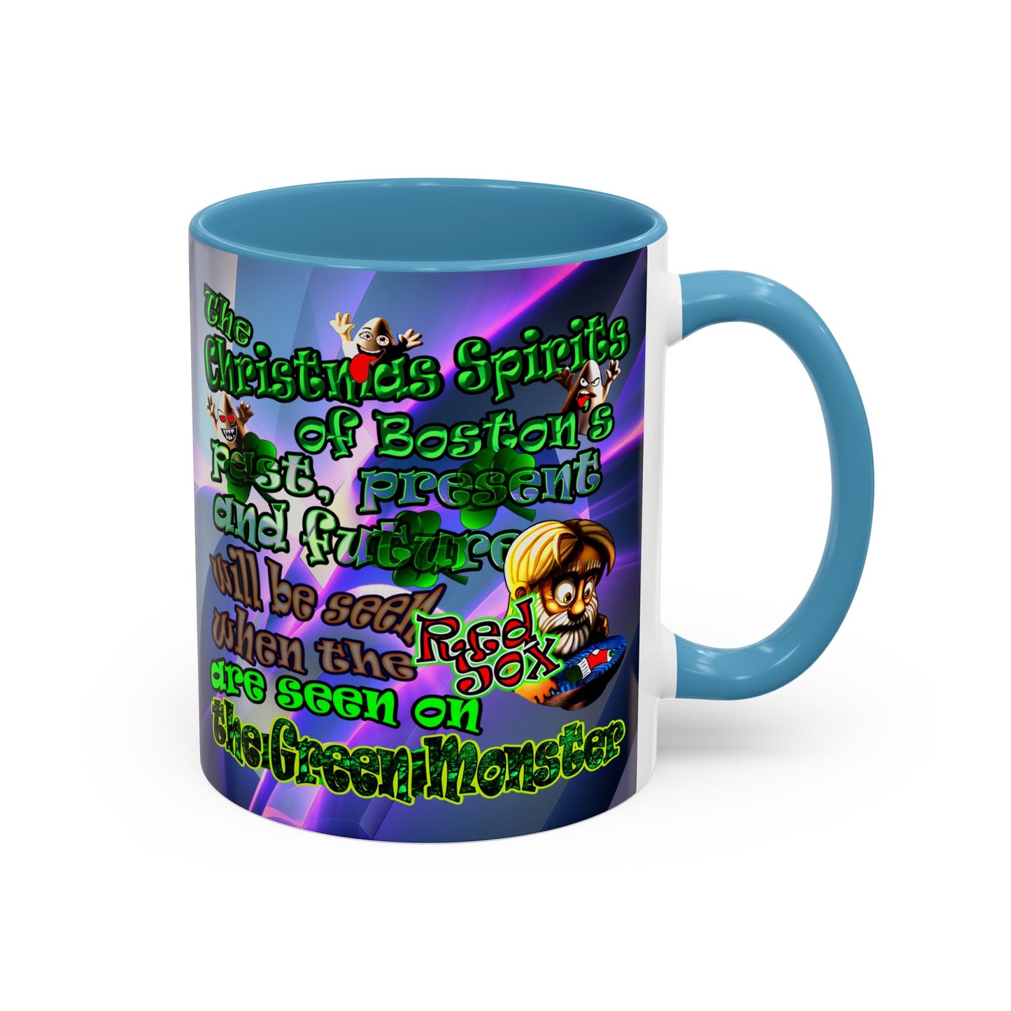 christmas spirits of boston - Accent Mug (grey-pink wave)