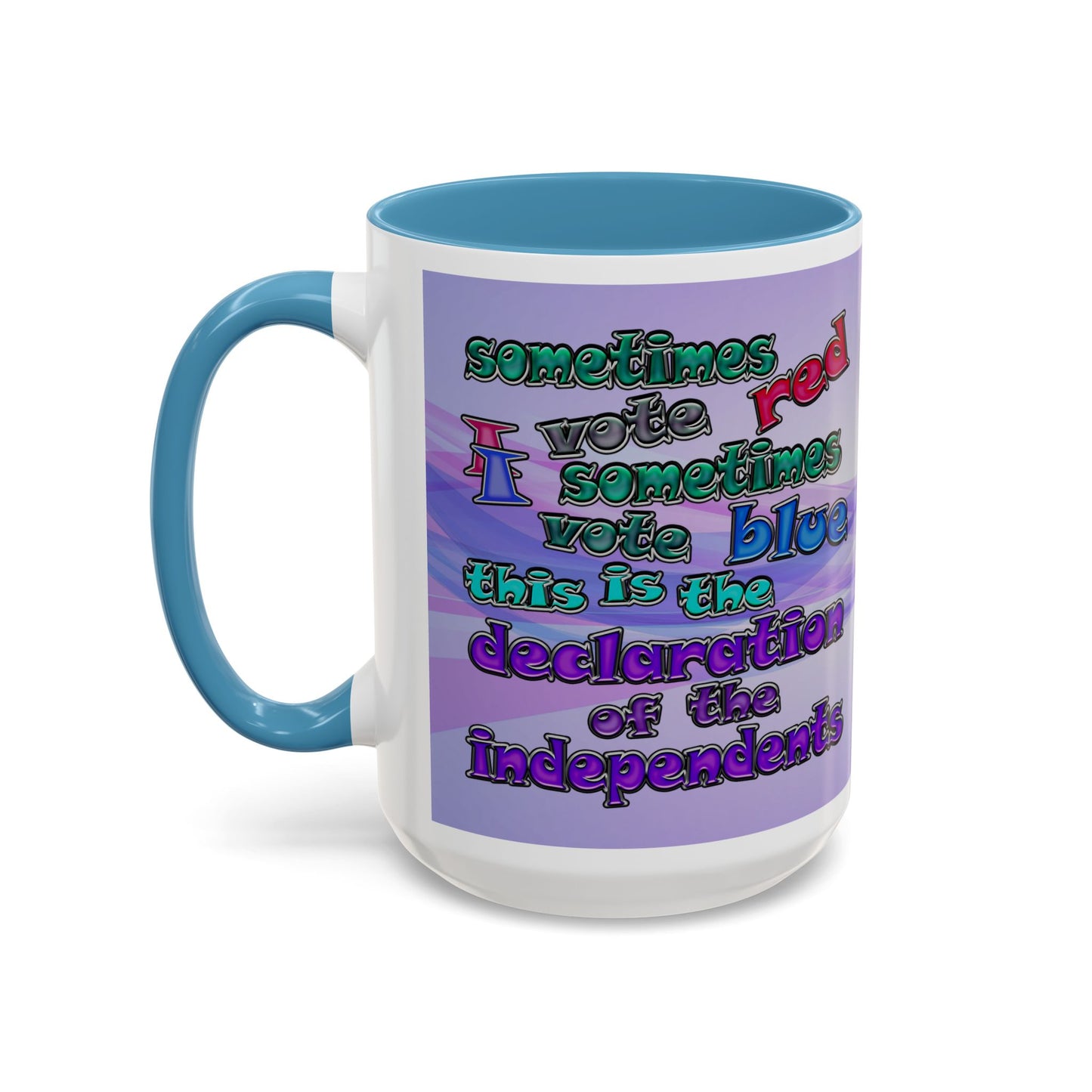 declaration of the independents - Accent Mug (light blue-pink wave)