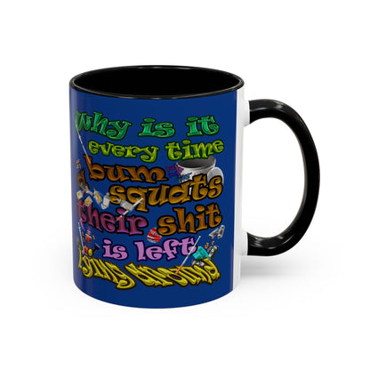 the bum's shit - Accent Mug (dark blue)