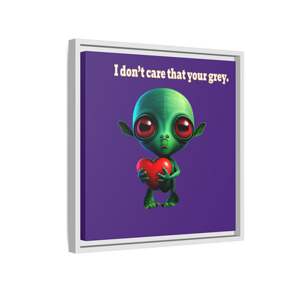 I don't care that your grey - framed canvas art (purple)