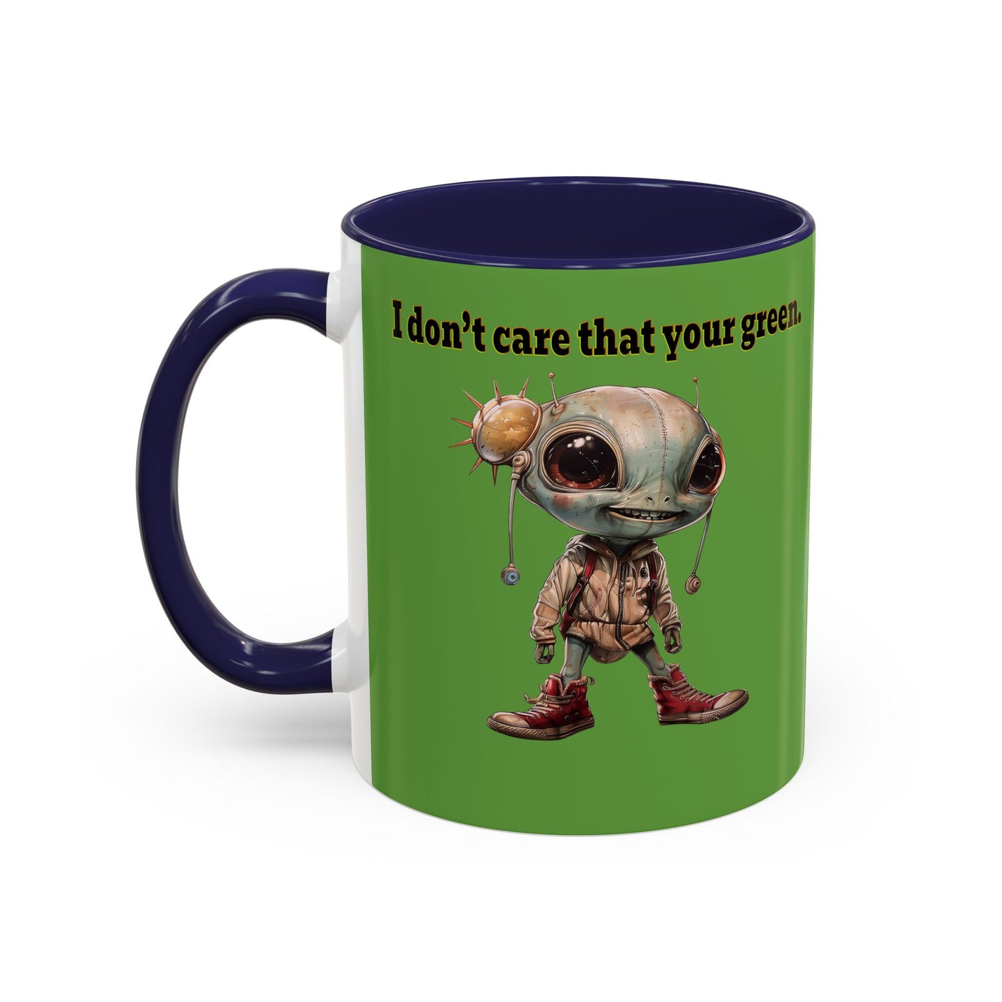 I don't care that your grey - Accent Mug (green)