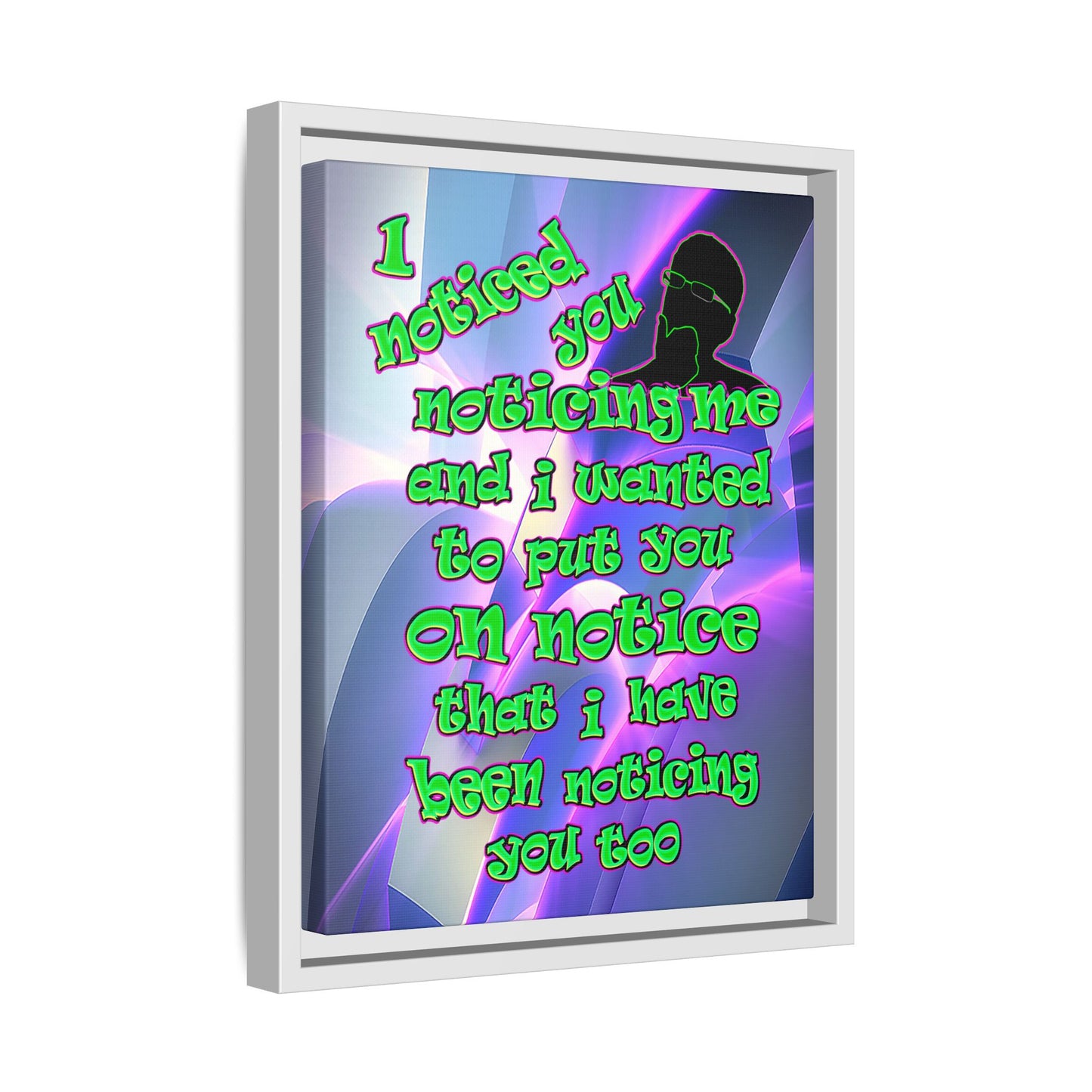 noticed you noticing - framed canvas art (grey-pink wave)
