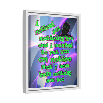 noticed you noticing - framed canvas art (grey-pink wave)