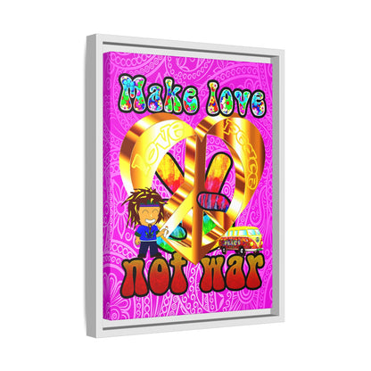 love peace - framed canvas art (pink swirl)