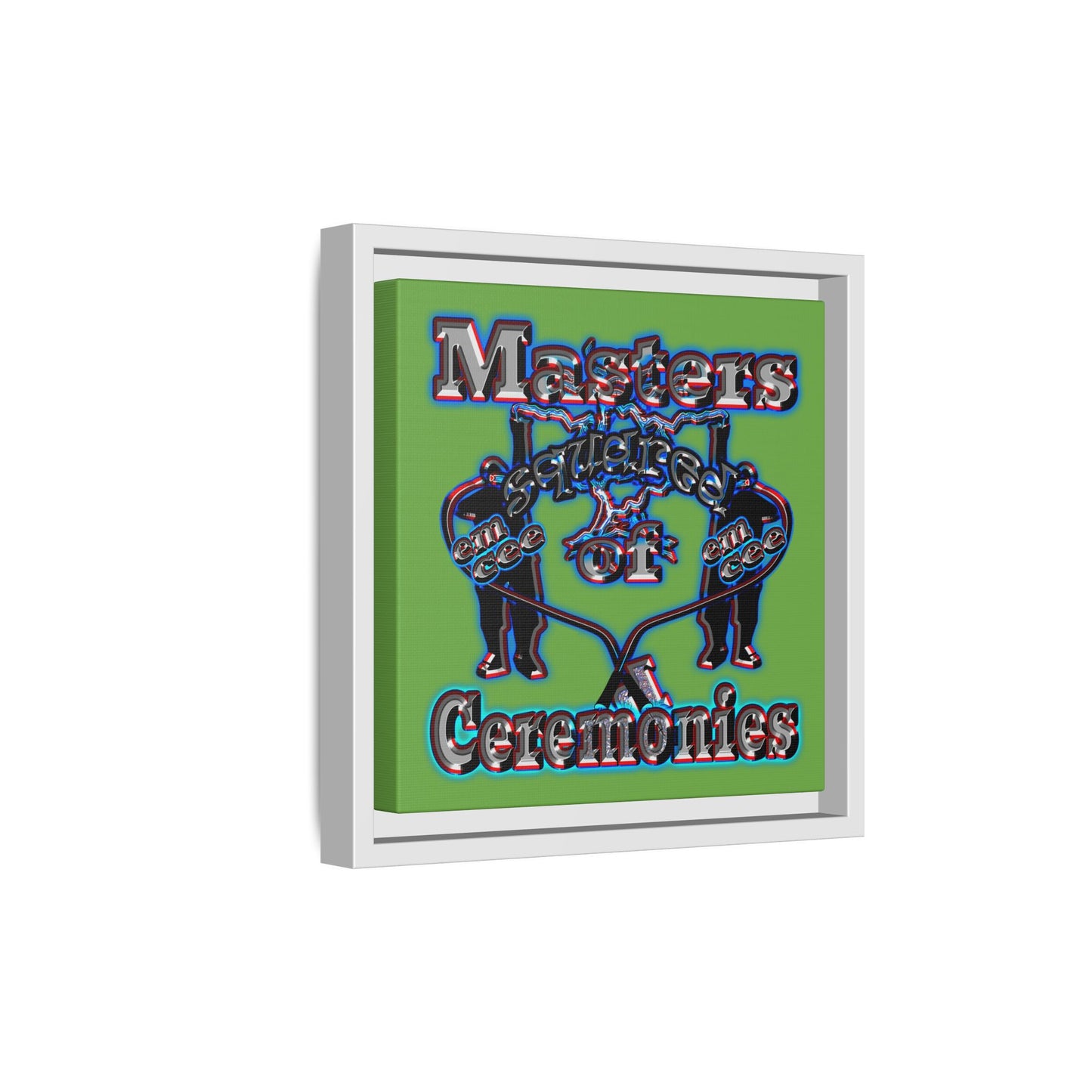 em cee squared - framed canvas art (green)