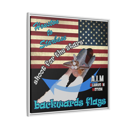 shoot for the stars - framed canvas art (black)