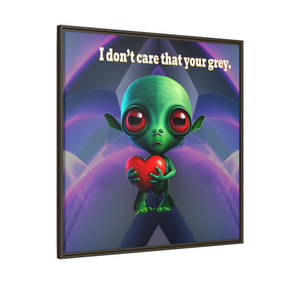 I don't care that your grey - framed canvas art (grey-pink wave)