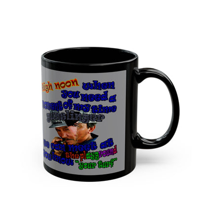 high noon - Black Mug (grey)