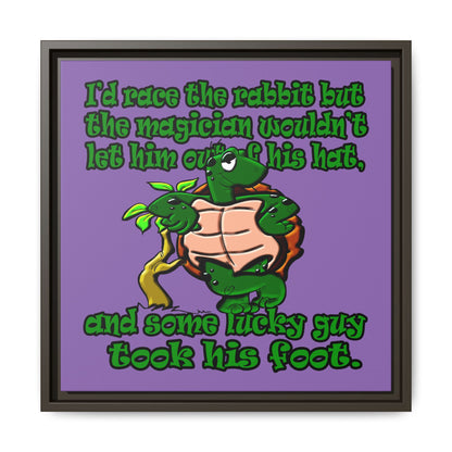 turtle race - framed canvas art (light purple)
