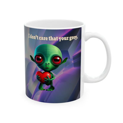 I don't care that your grey - White Mug (grey-pink wave)