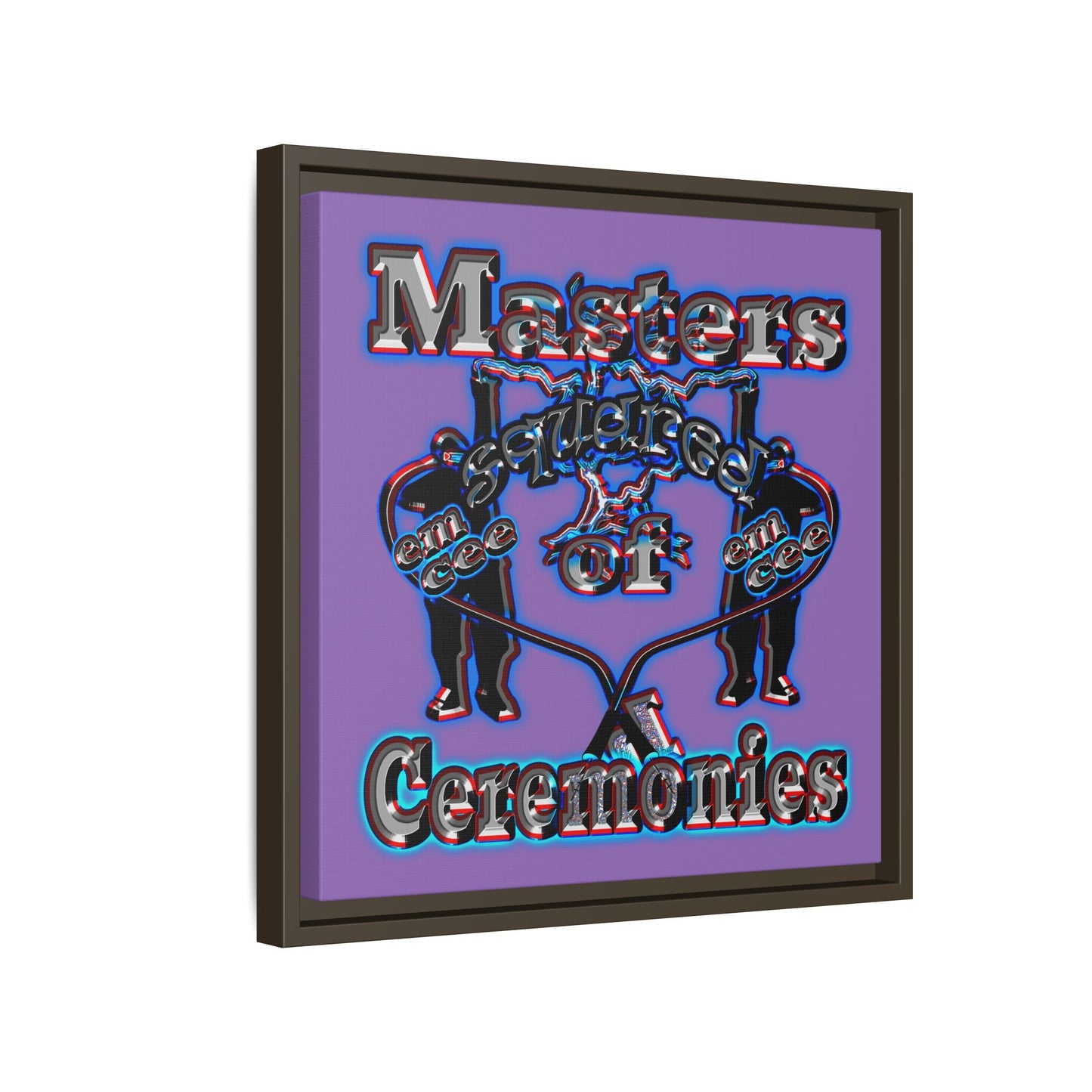 em cee squared - framed canvas art (light purple)
