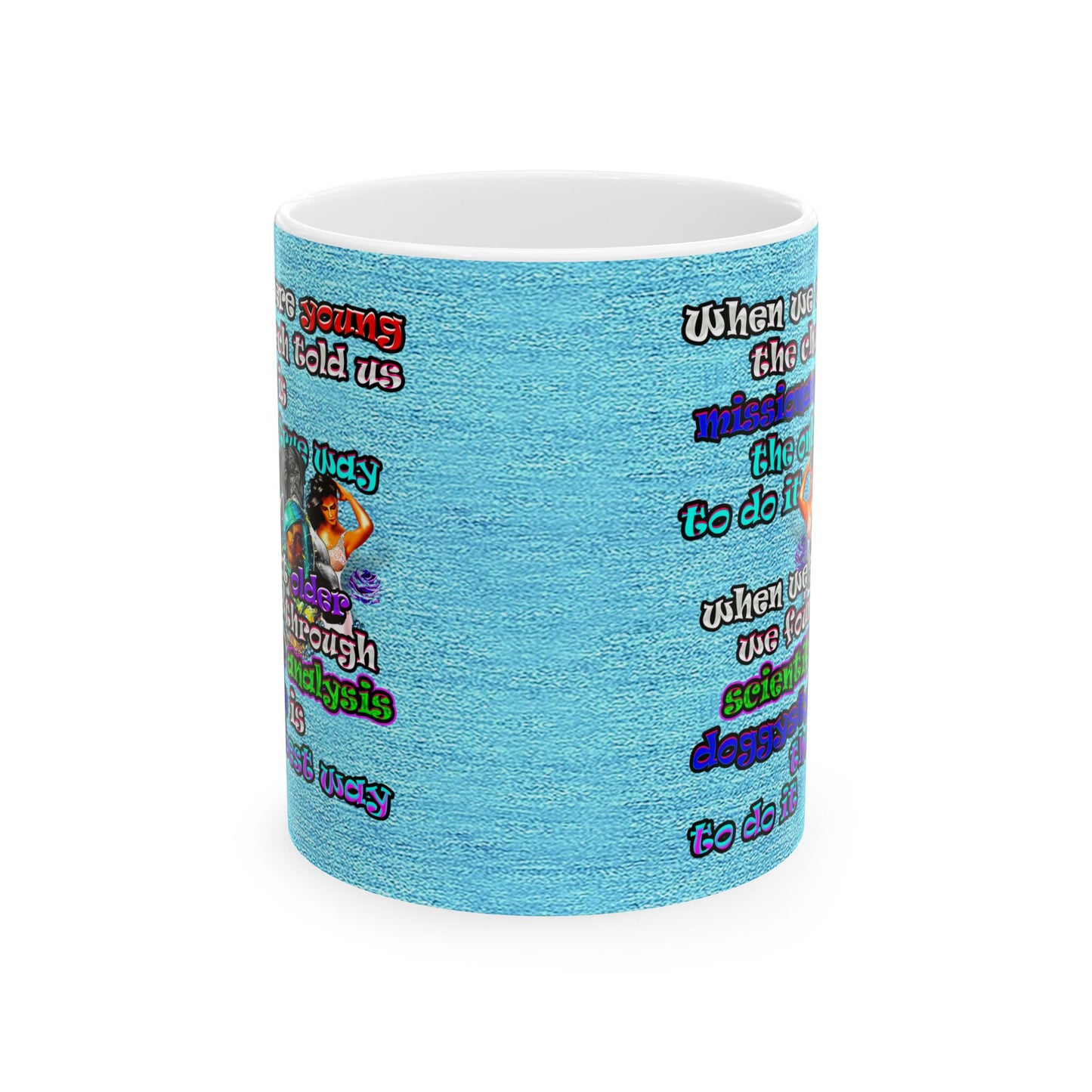 doggystyle - White Mug (faded blue)