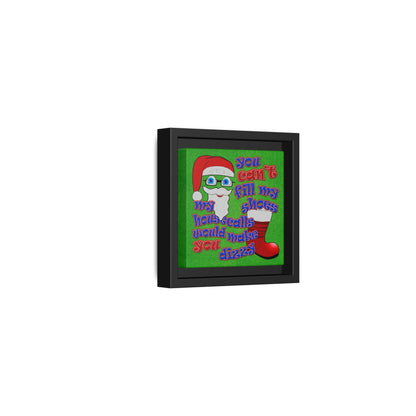 santa's shoes - framed canvas art (green turf)