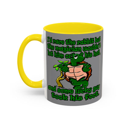 turtle race - Accent Mug (grey)