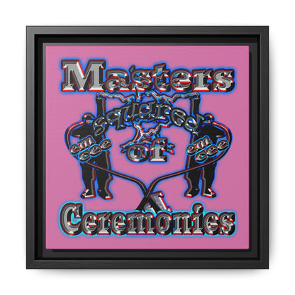em cee squared - framed canvas art (light pink)