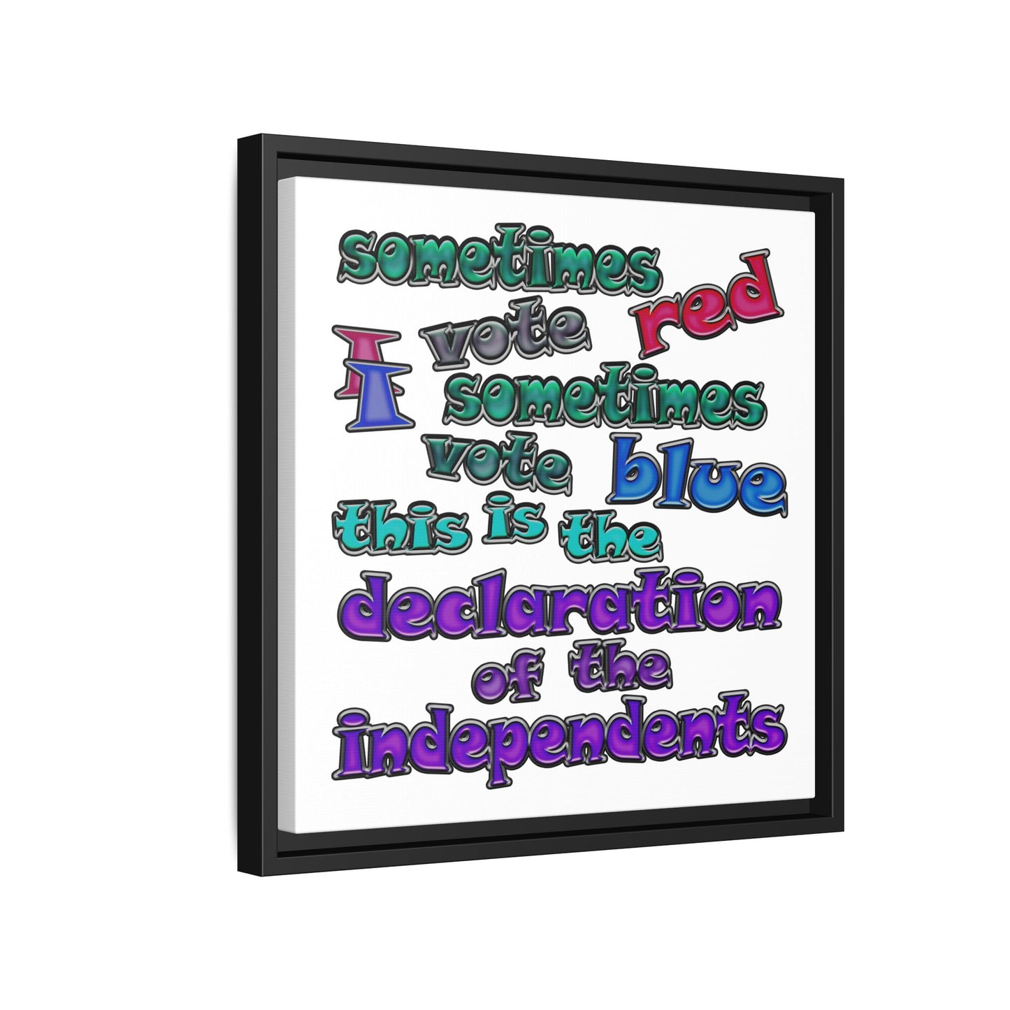 declaration of the independents - framed canvas art (white)