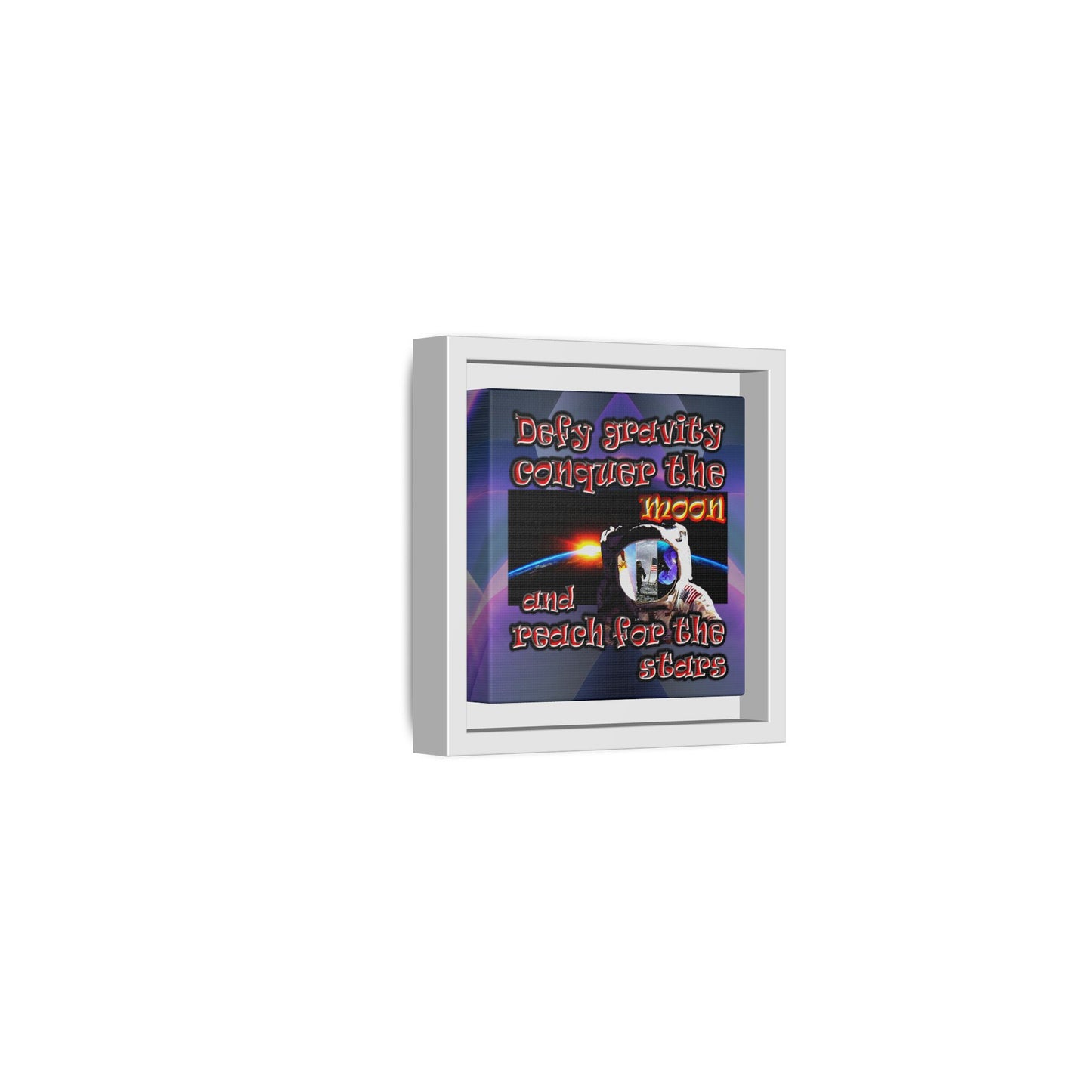 defy conquer reach - framed canvas art (grey-pink wave)
