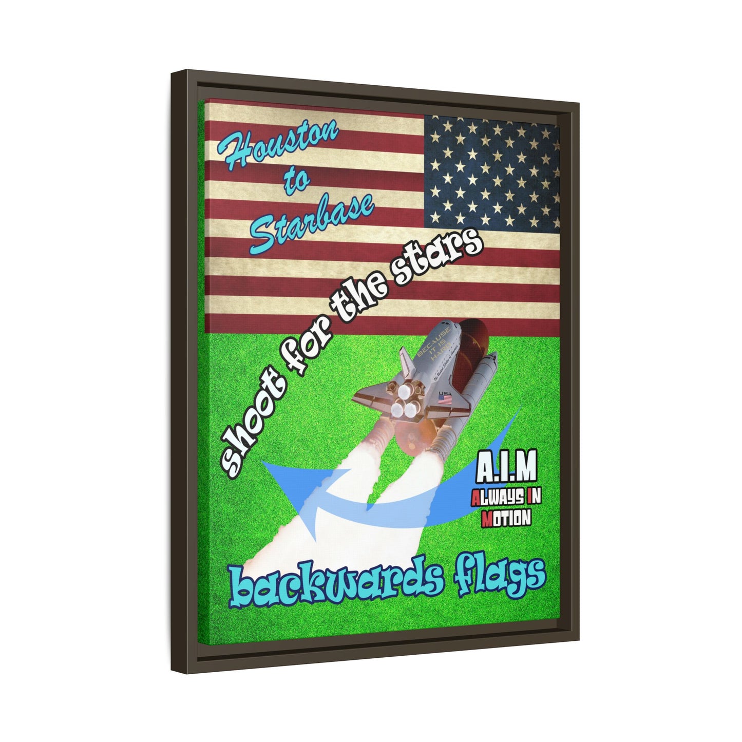 shoot for the stars - framed canvas art (green turf)
