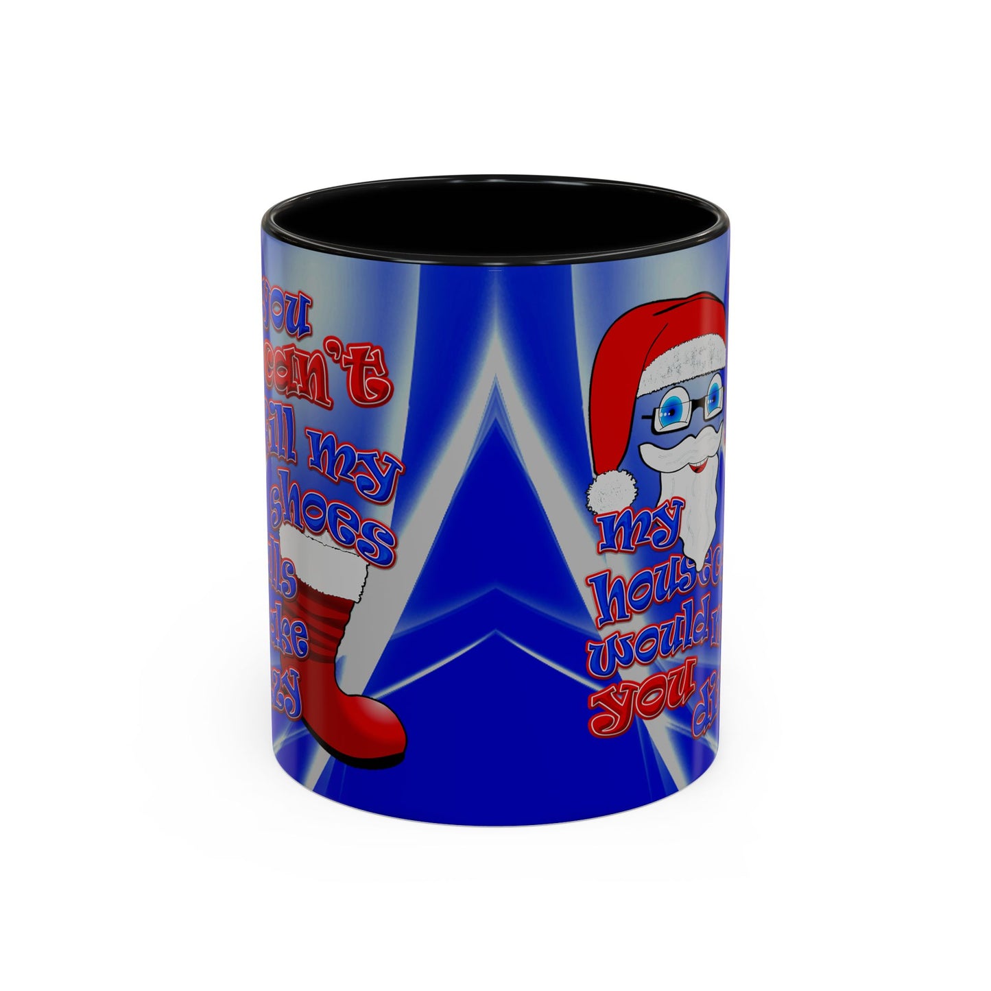santa's shoes - Accent Mug (blue-white wave)