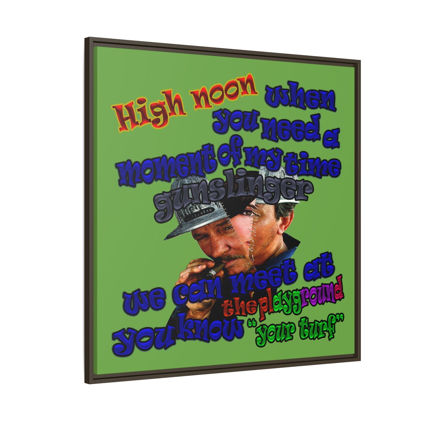 high noon - framed canvas art (green)