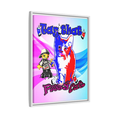 tag that - framed canvas art (light blue-pink wave)