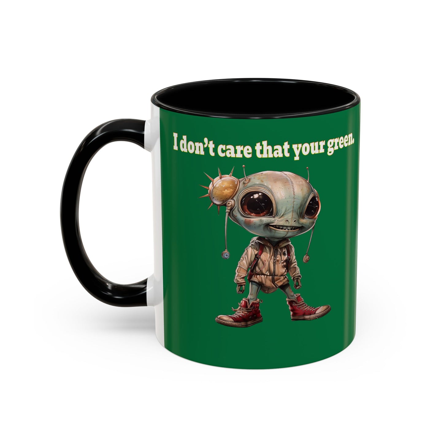 I don't care that your grey - Accent Mug (dark green)