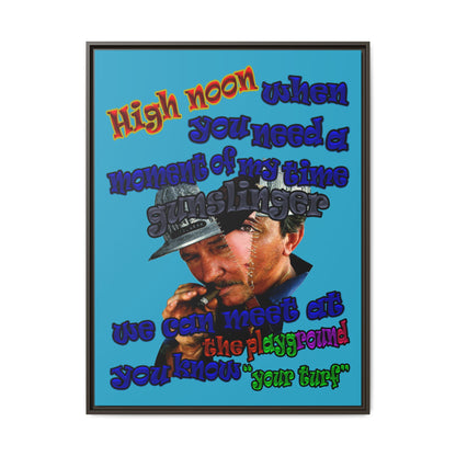 high noon - framed canvas art (turquoise)
