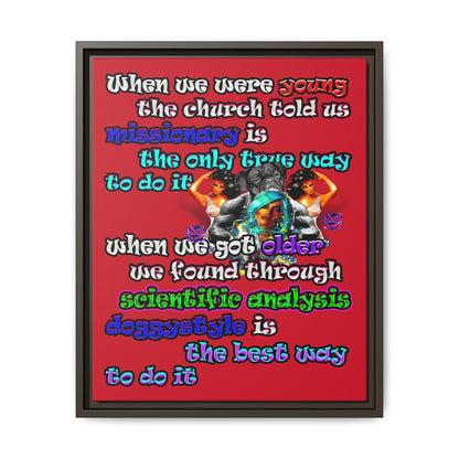 doggystyle - framed canvas art (dark red)