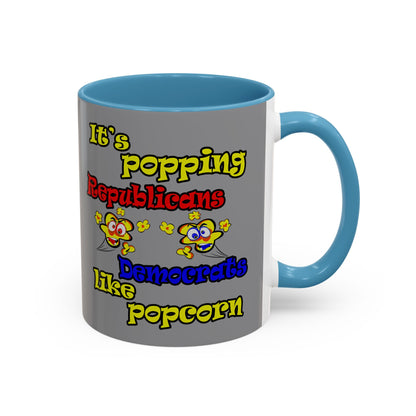 popping like popcorn - Accent Mug (grey)