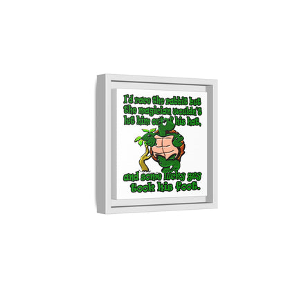turtle race - framed canvas art (white)