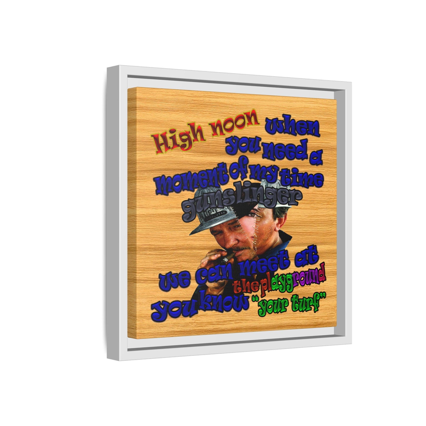 high noon - framed canvas art (butterscotch wood finish)
