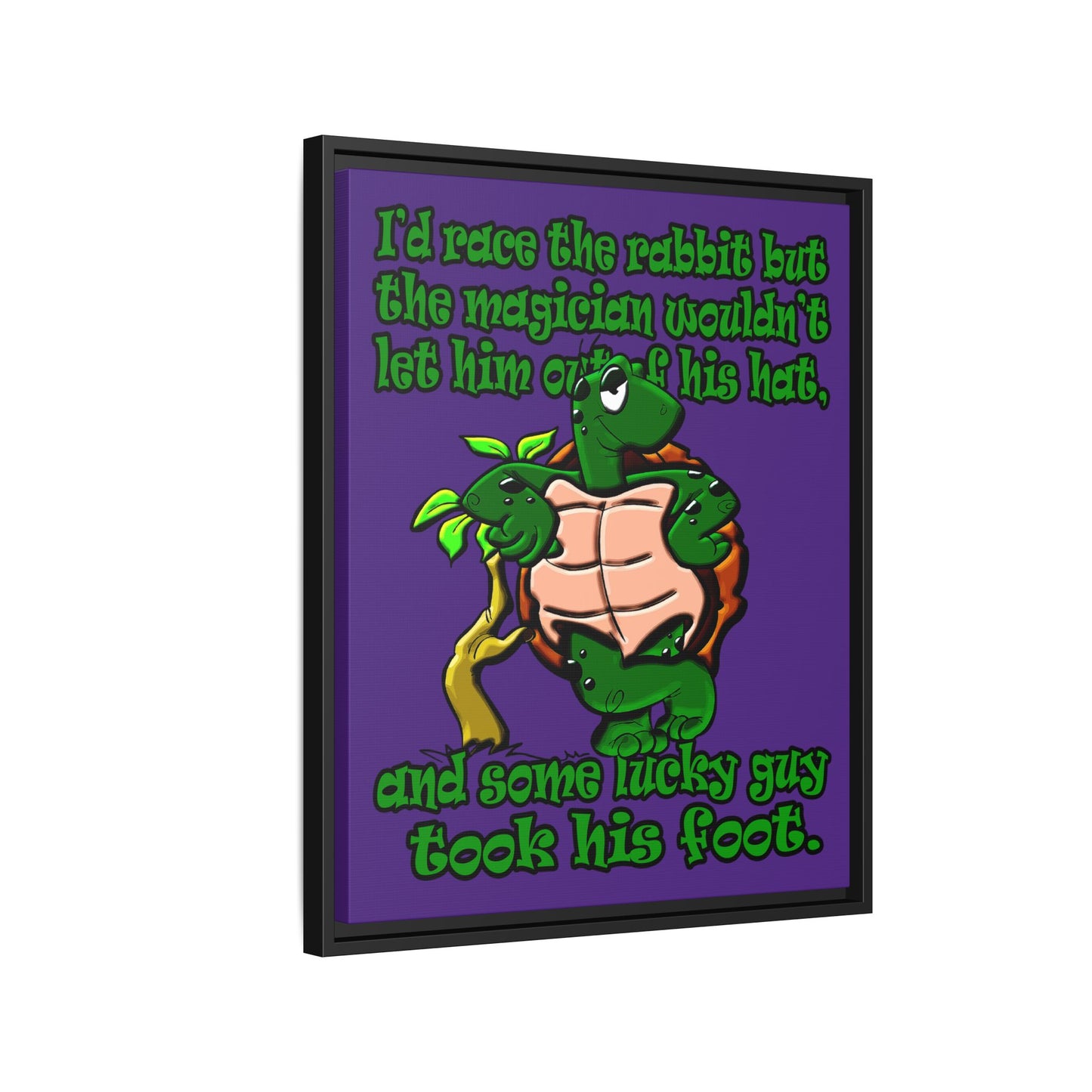 turtle race - framed canvas art (purple)