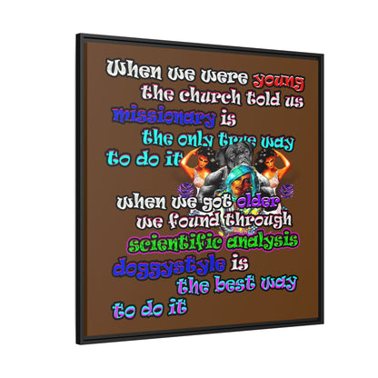 doggystyle - framed canvas art (brown)