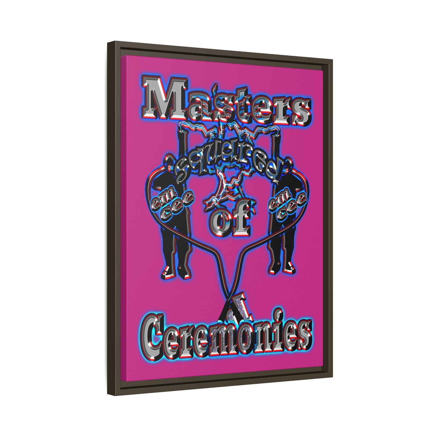 em cee squared - framed canvas art (pink)