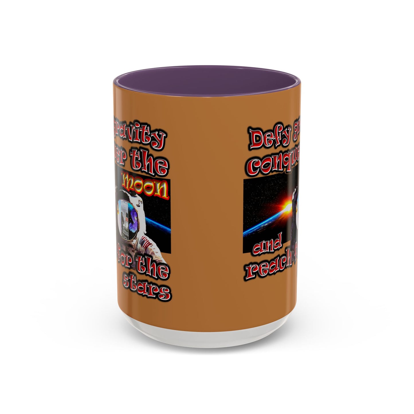 defy conquer reach - Accent Mug (light brown)