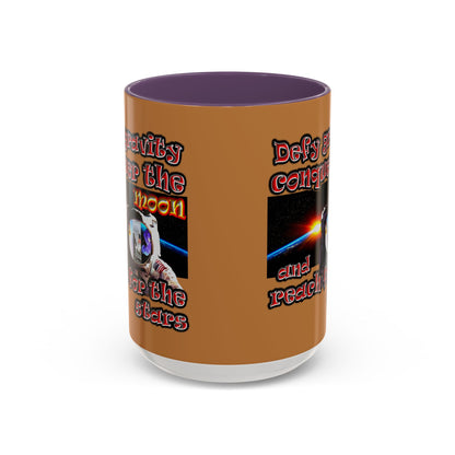 defy conquer reach - Accent Mug (light brown)