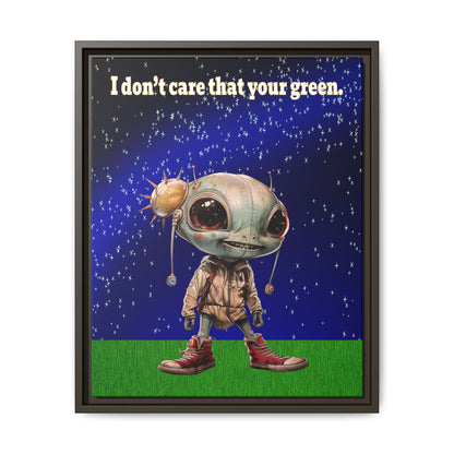 I don't care that your green - framed canvas art ('snoops' background)
