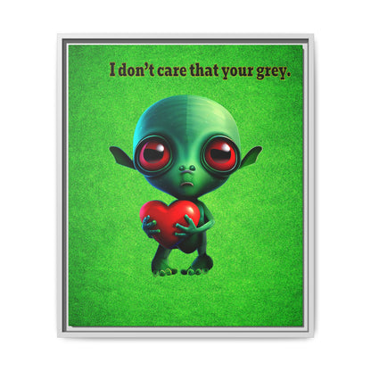 I don't care that your grey - framed canvas art (green turf)