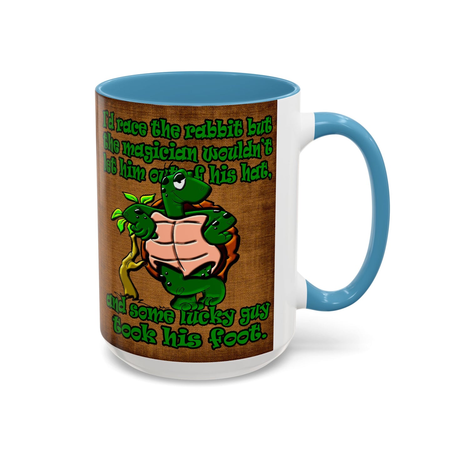 turtle race - Accent Mug (brown papyrus)