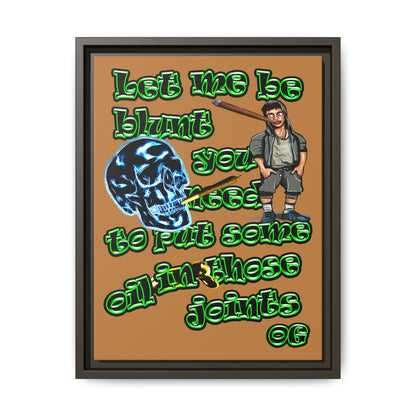 og - framed canvas art (light brown)